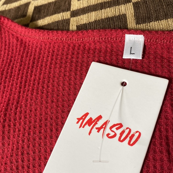 NWT AMASOO Burgundy Top Size L - Picture 6 of 12